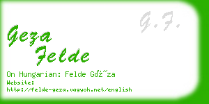 geza felde business card